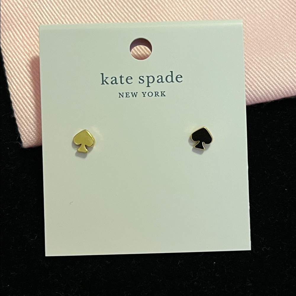 Kate Spade Mini Signature Spade Studs In Gold - Picture 4 of 6